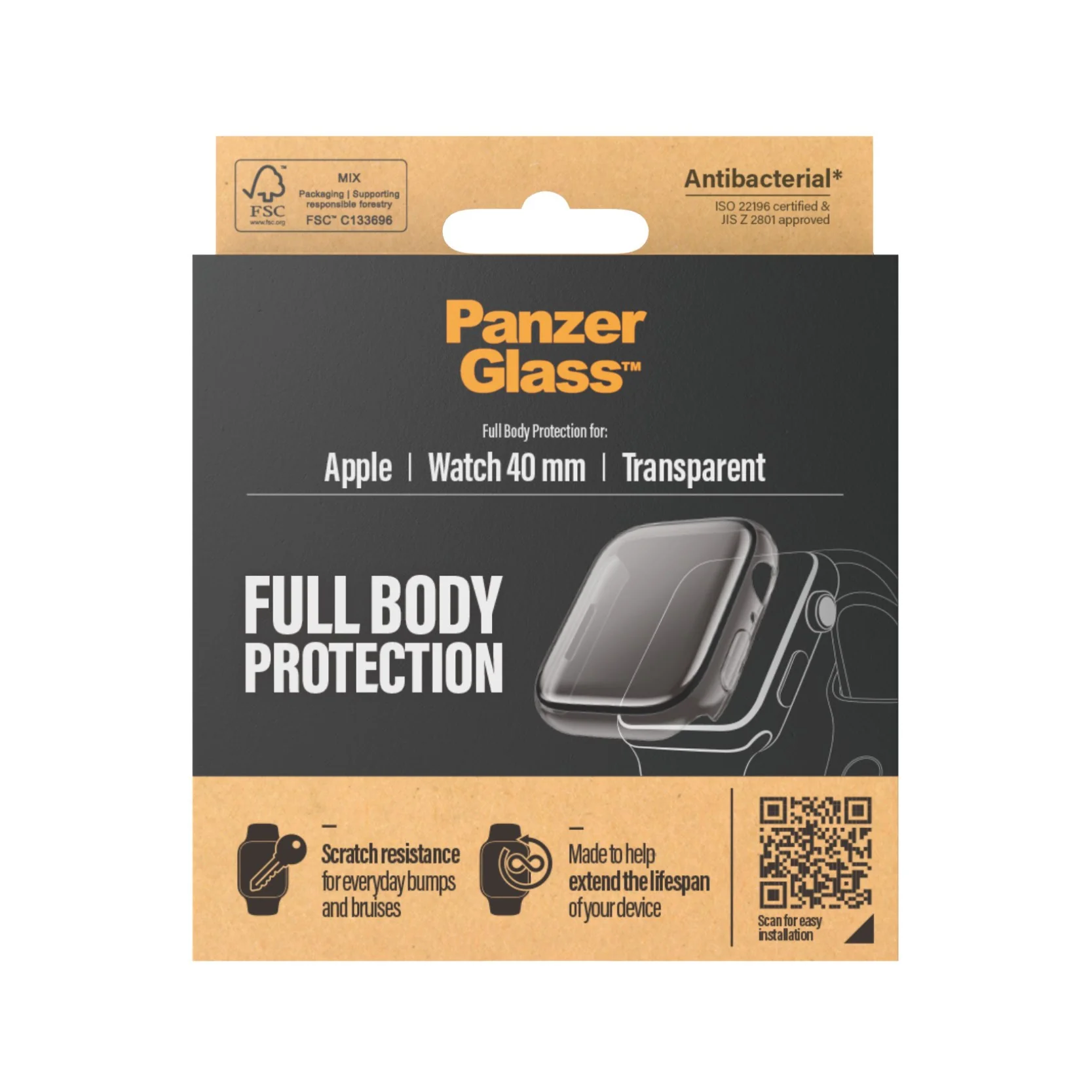 PanzerGlass® Full body Case Transparent Apple Watch Series SE 3 | 6 | 5 | 4 | 40mm - Image 3