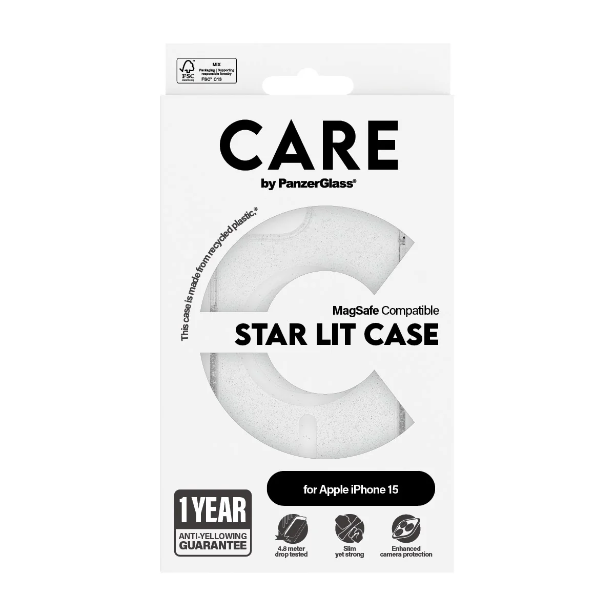 CARE™ by PanzerGlass® Star Lit Case m. Hvid MagSafe iPhone 15 - Image 3
