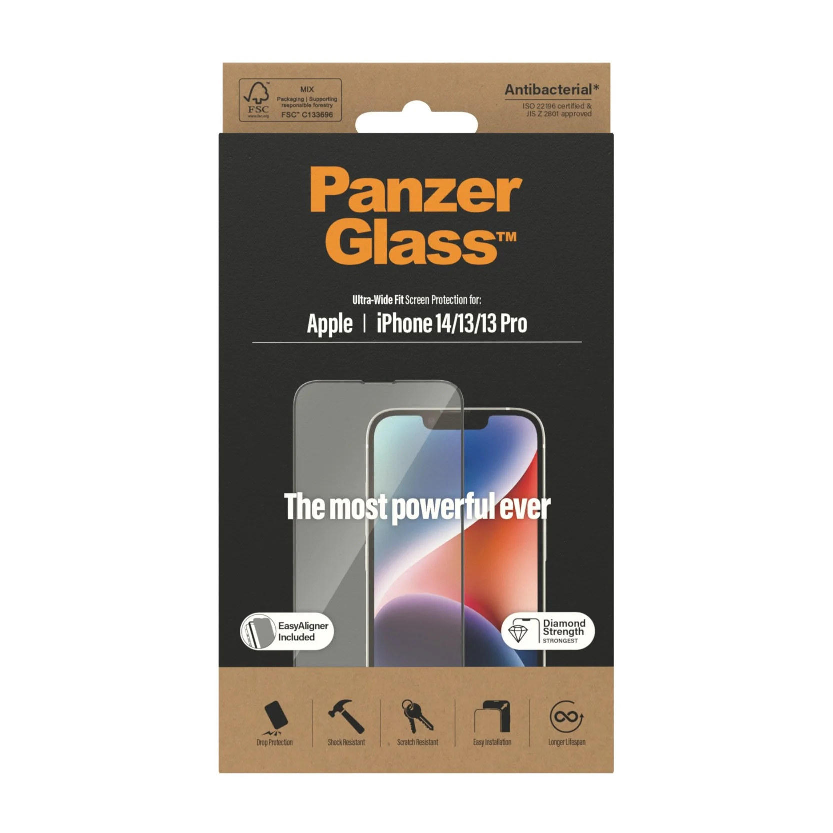 PanzerGlass® Skærmbeskyttelse iPhone 14 | 13 | 13 Pro | Ultra-Wide Fit m. EasyAligner - Image 3