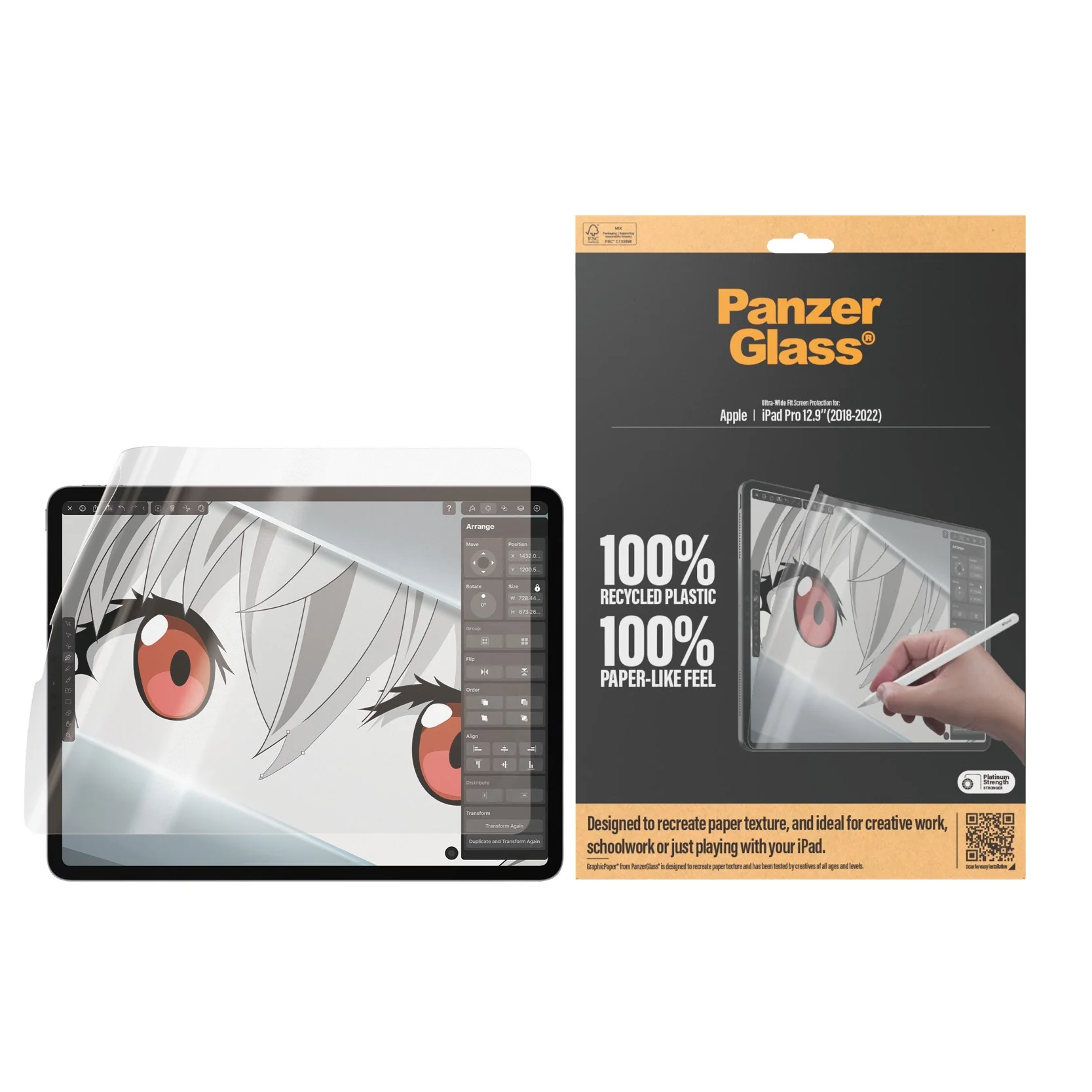 PanzerGlass® GraphicPaper® Skærmbeskyttelse iPad Pro 12.9'' (2018, 2020, 2021, 2022) | Ultra-Wide Fit - Image 2