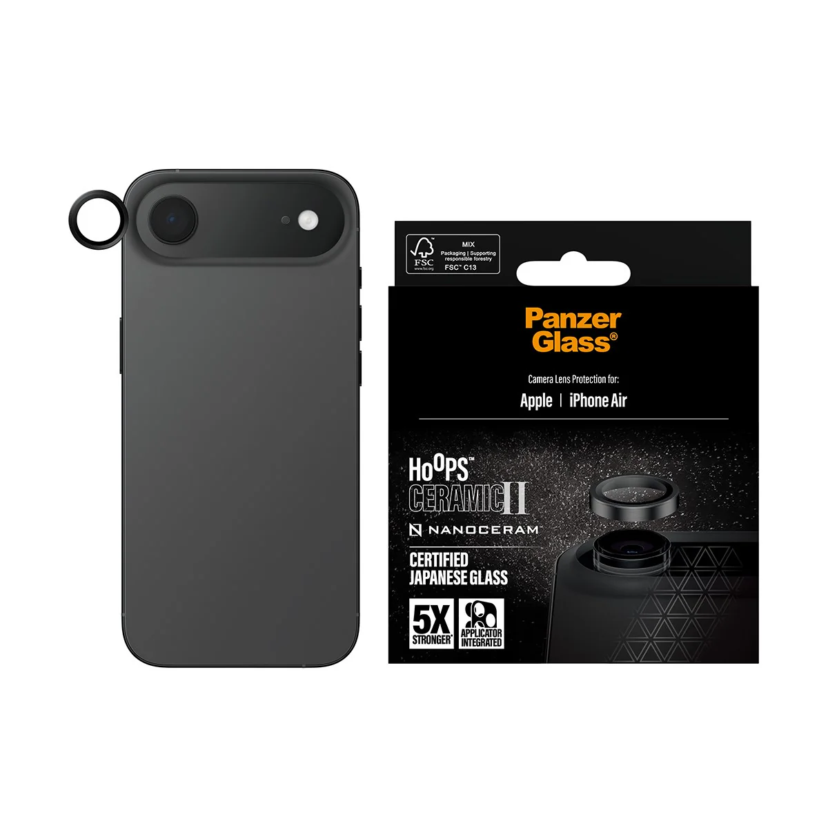 PanzerGlass® Hoops® Ceramic II Kameralinsebeskytter iPhone Air - Image 2