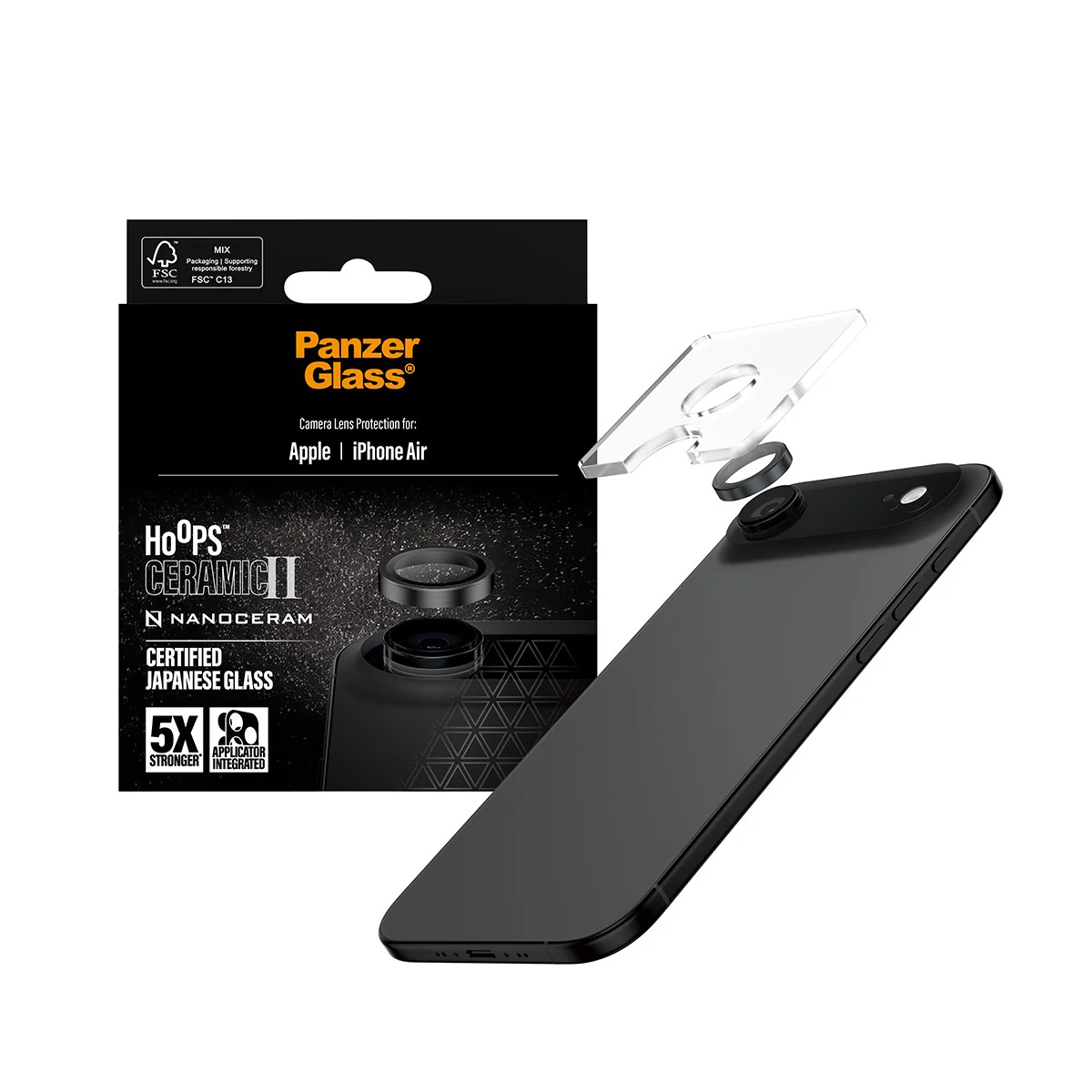 PanzerGlass® Hoops® Ceramic II Kameralinsebeskytter iPhone Air - Image 5