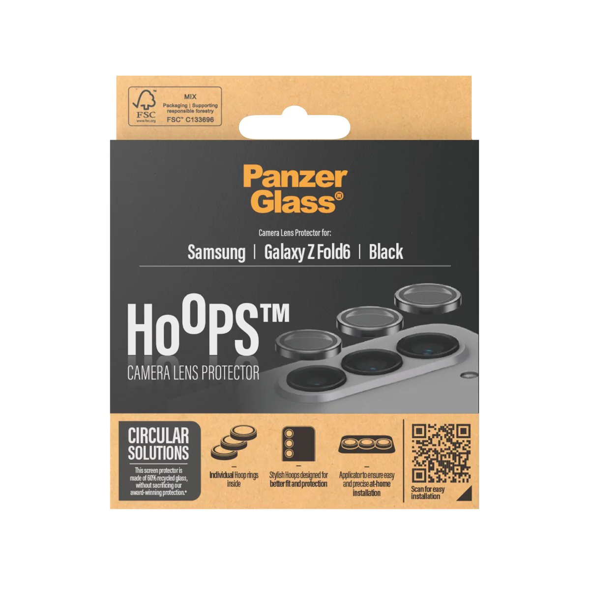 PanzerGlass® Hoops® Kameralinsebeskytter Sort Samsung Galaxy Z Fold6 - Image 3