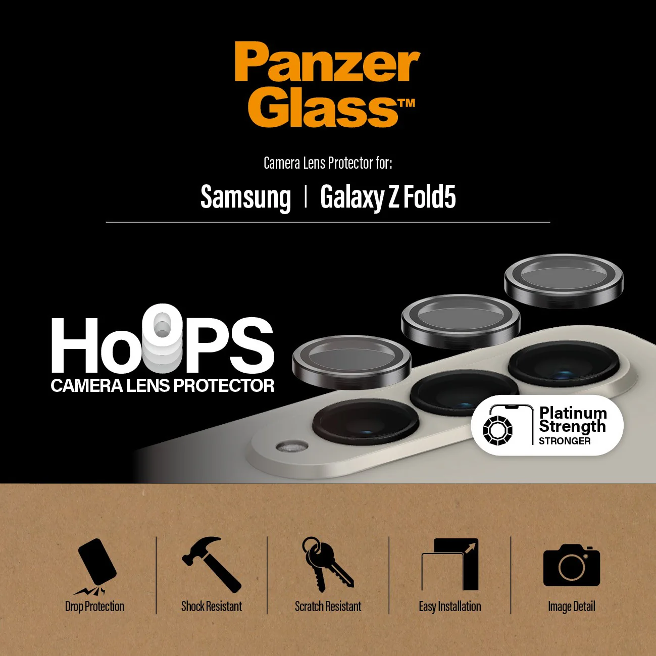 PanzerGlass® Hoops® Kameralinsebeskytter Sort Samsung Galaxy Z Fold5 5G - Image 10