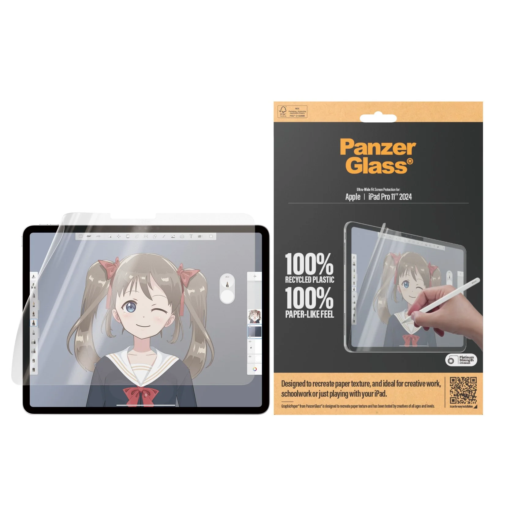 PanzerGlass® GraphicPaper® Skærmbeskyttelse iPad Pro 11'' (2024-2025) | Ultra-Wide Fit - Image 2