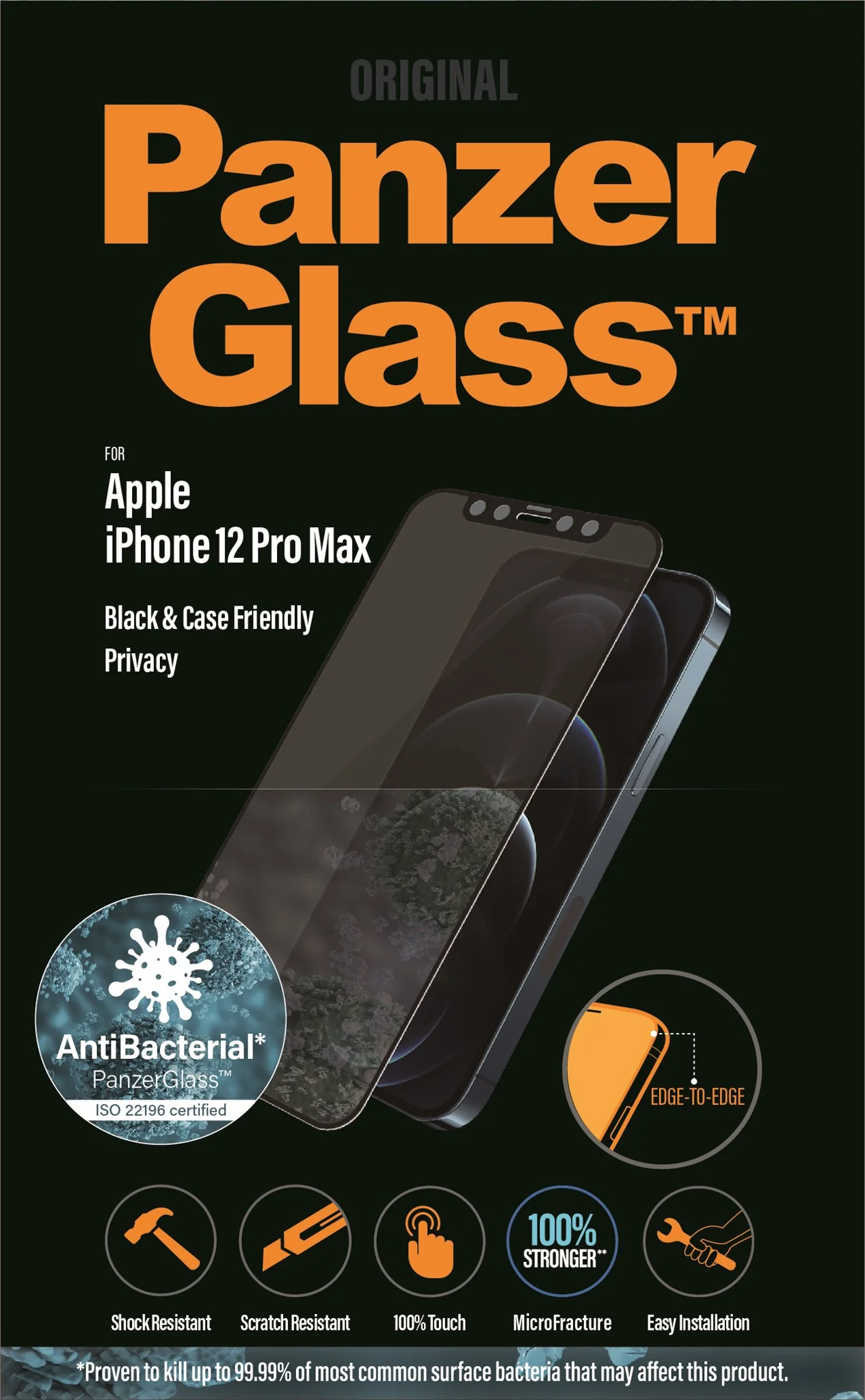 PanzerGlass® Privacy Skærmbeskyttelse iPhone 12 Pro Max | Edge-to-Edge - Image 3