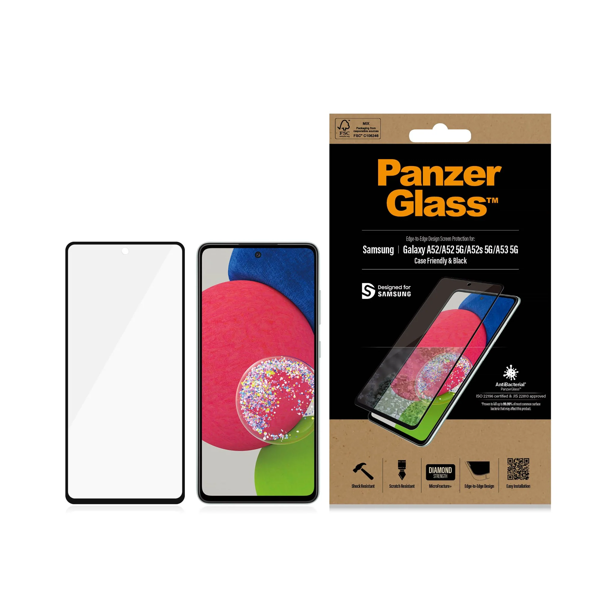 PanzerGlass® Skærmbeskyttelse Samsung Galaxy A52 | A52 5G | A52s 5G | A53 5G - Image 3