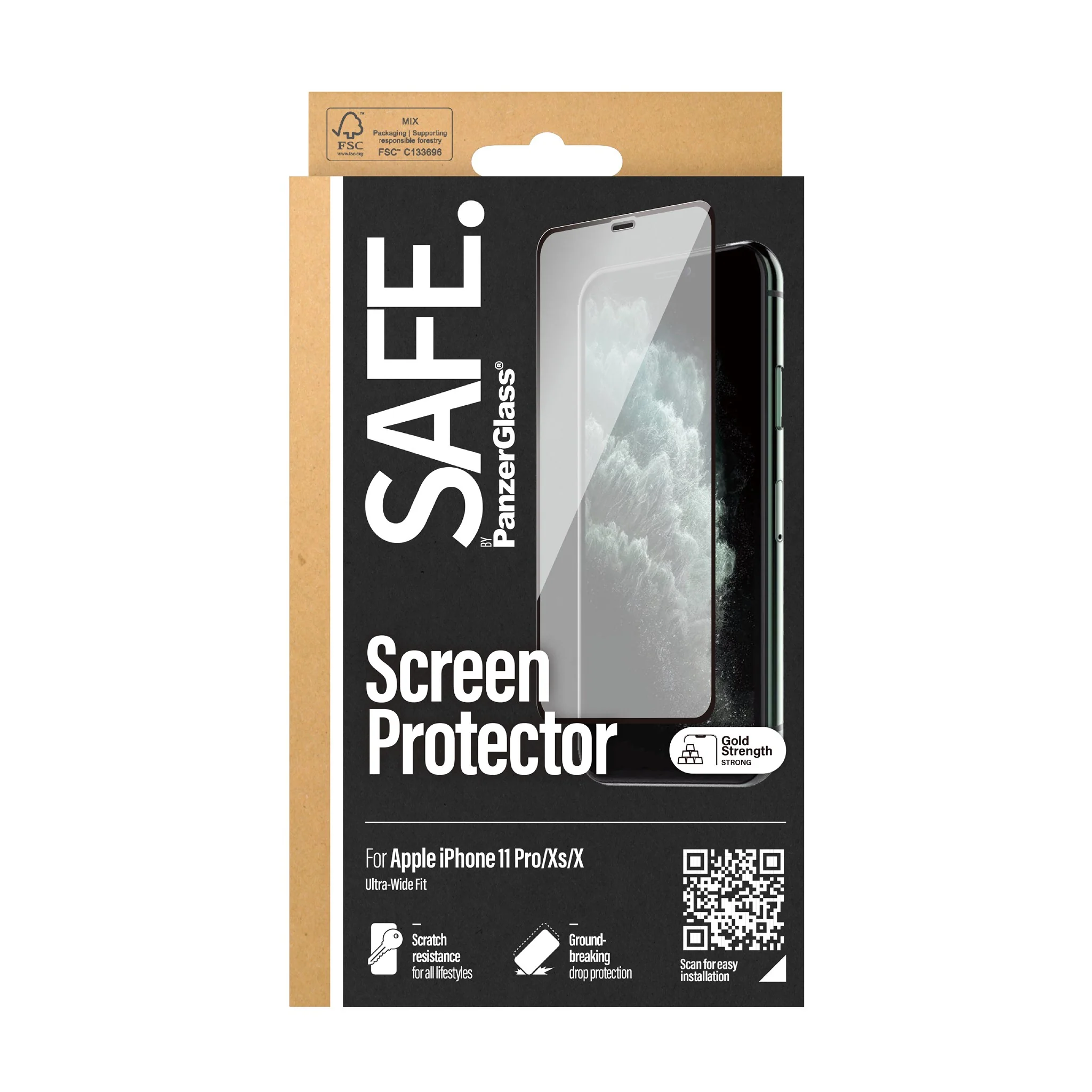 SAFE. by PanzerGlass® Skærmbeskyttelse iPhone X | Xs | 11 Pro | Edge-to-Edge - Image 3