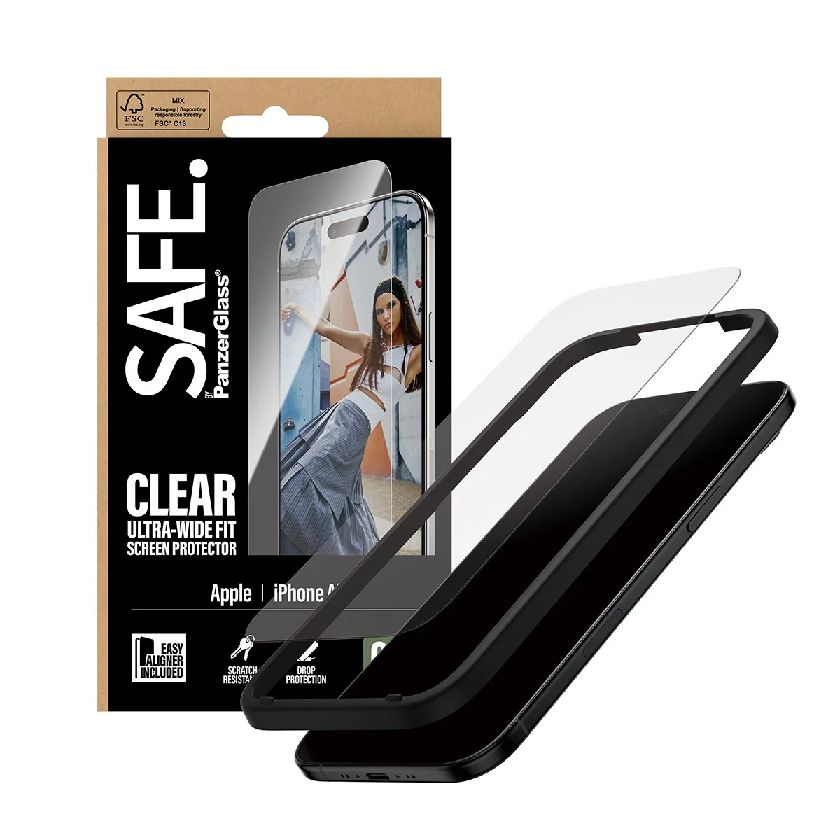 SAFE. by PanzerGlass® Skærmbeskyttelse iPhone Air | Ultra-Wide Fit m. EasyAligner - Image 5